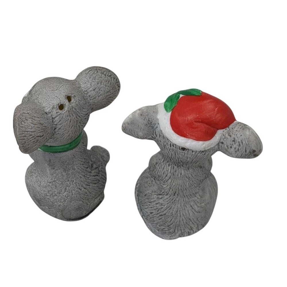Christmas Mouse Salt Pepper Shaker Set Festive House of Lloyd Holiday Decor - Picture 5 of 6